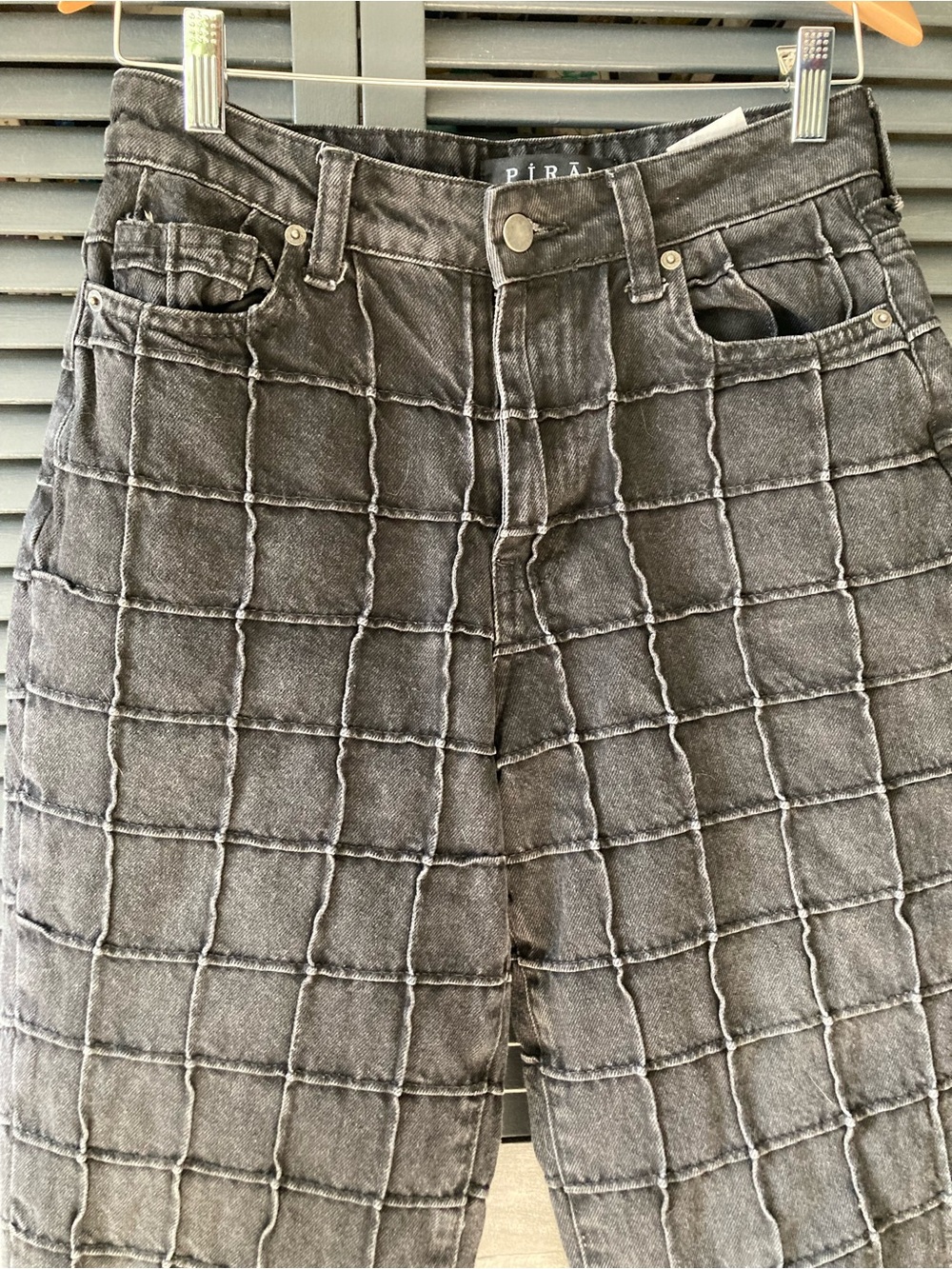 Box stitch Wide-Leg Jeans